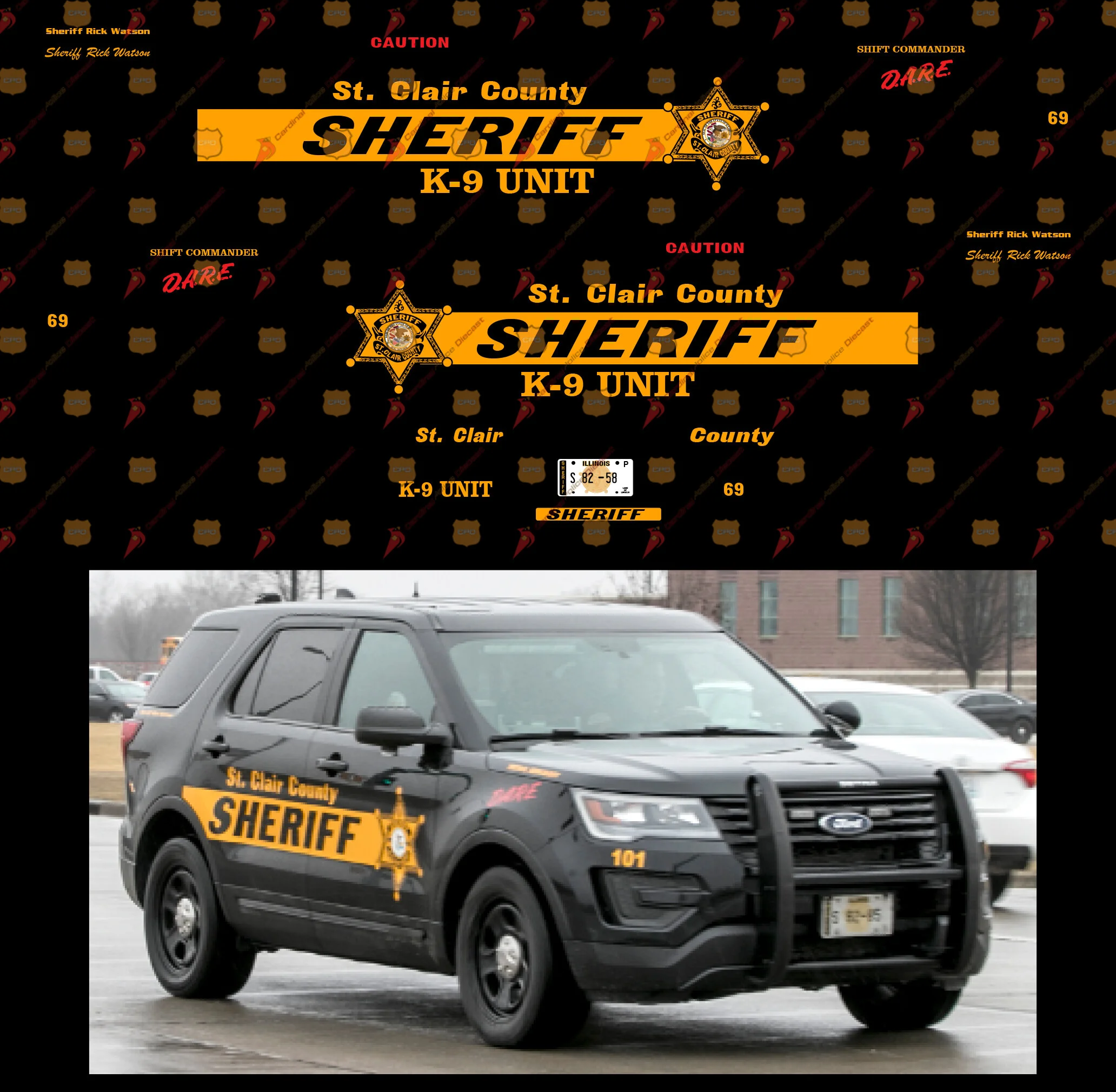 St Clair County, IL Sheriff's Office — Cardinal Police Diecast